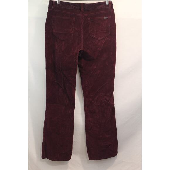 L L Bean Pants Favorite Fit Womens size 12 Maroon Corduroy Straight Leg - Picture 5 of 9